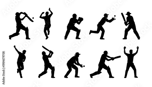 クリケットのシルエット