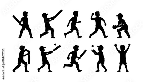 クリケットのシルエット