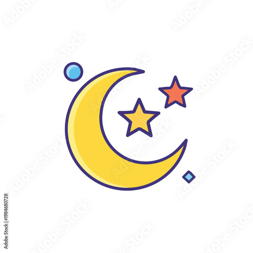 Cute Moon and Stars Dreamy Night Logo