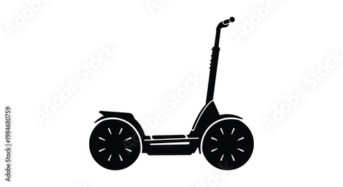 A black silhouette of a two wheeled self balancing personal transporter silhouette