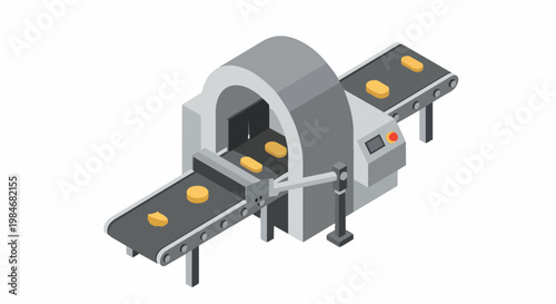 Automated Isometric Industrial Conveyor Belt Machine for Factory Production Line and Manufacturing Process