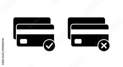 Credit Card Payment Status Icons Approved and Declined Transactions