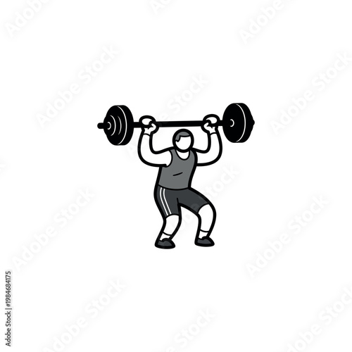 Man lifting weights in gym.