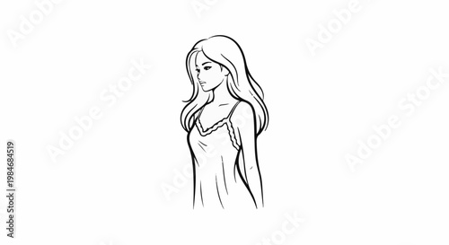 Stylized sketch of a woman wearing a camisole with lace trim