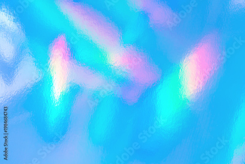 Holographic iridescent blue abstract background with pastel pink highlights a...