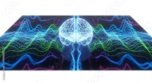 Abstract Brain Waves and Neural Network Visualization.