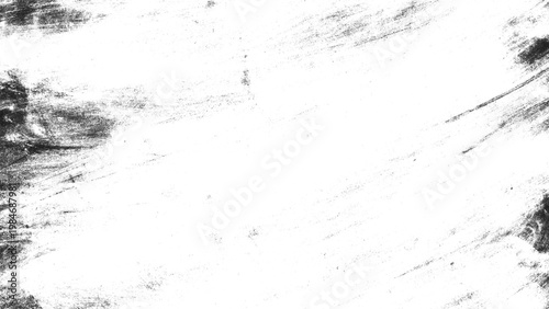 Grunge effect Black wide-stroke paint distress with broad smudges and corner wear, perfect for bold artistic headers on a transparent background.