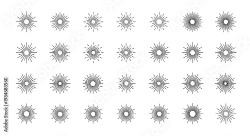 A stunning collection of abstract starburst patterns, geometric radial designs, and symmetrical floral motifs, perfect for graphic design inspiration