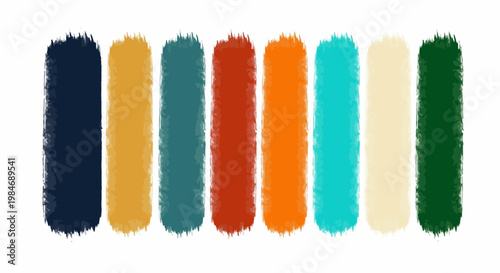 A vibrant collection of textured paint swatches in a spectrum of warm and cool tones, ideal for artistic inspiration