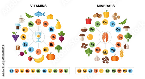 Vitamins and Minerals Chart: Healthy Foods and Essential Nutrients