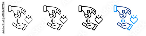 Income Support Icon Different Style Outline Collection Set.