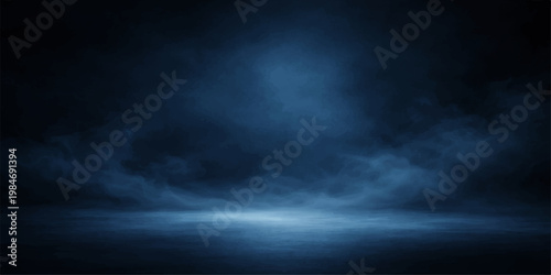 Dark stormy clouds gather across a black overcast sky as a powerful nature storm transforms the summer atmosphere into a moody blue cloudscape filled with wind and rain