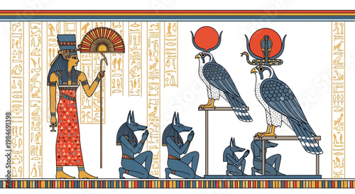 Ancient Egyptian Gods and Goddesses: Isis, Anubis, Horus, Ra, and Hieroglyphs