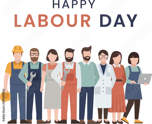 Happy labour day illustration celebrating workers and their contributions