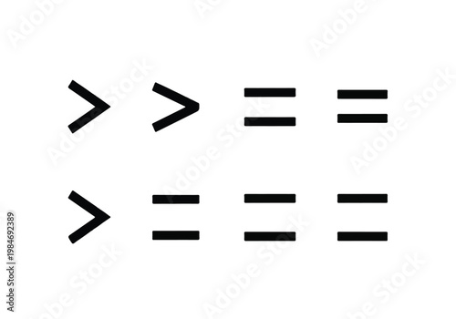 A minimalist graphic design featuring mathematical symbols on a white background