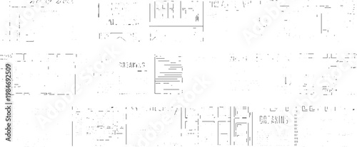 Newspaper layout with headlines and text blocks in black and white line style article