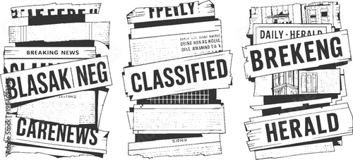 Stacked newspapers with headlines breaking news blasak neg carenews classified daily herald brekeng herald
