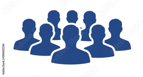 Group of diverse people silhouettes standing together in unity.