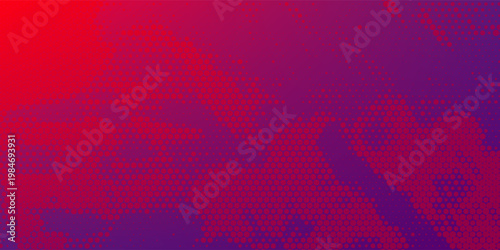 Abstract Red and Purple Halftone Gradient Background with Dynamic Dot Pattern