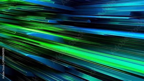 Digital blue and green 3d geometric abstract  background