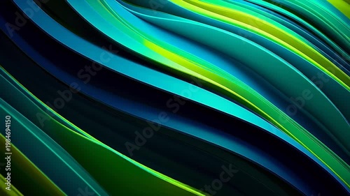 Digital blue and green 3d geometric abstract  background