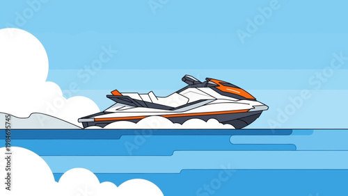 Jet Ski Gliding Over Blue Water