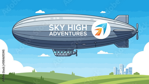 Modern Blimp Illustrates Sky High Adventures Concept