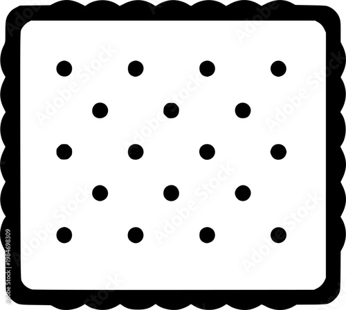 Crackers icon black and white vector illustration line icon vector pictogram – Black and White Vector Illustration