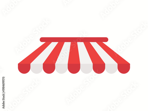 Store Awning Icon Shop Front Canopy Market Stripe Vector Illustration