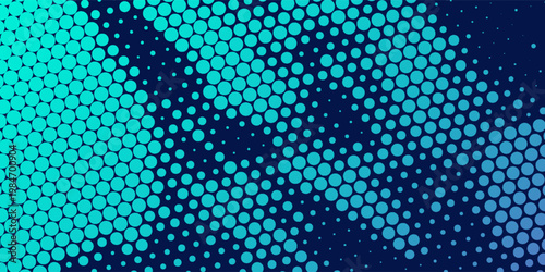 Abstract Halftone Dot Pattern Background with Vibrant Aurora Borealis Gradient and Grainy Texture