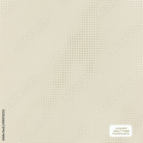 Luxury Beige Halftone Dots Abstract Background with Copy Space