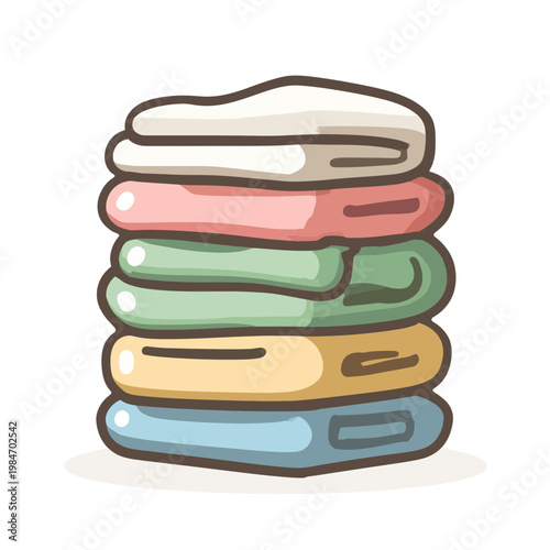 Stack of Folded Colorful Clothes Icon
