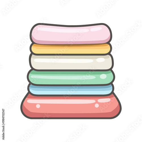 Stack of neatly folded colorful clothes