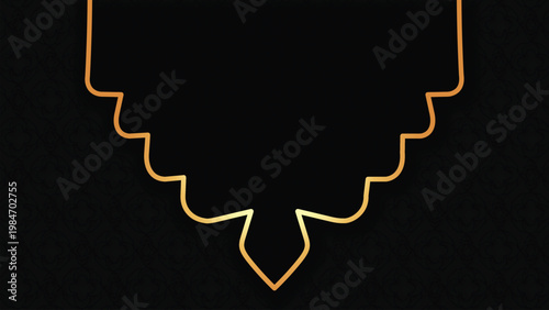 Luxury Black and Gold Islamic Arabesque Ornamental Frame Background