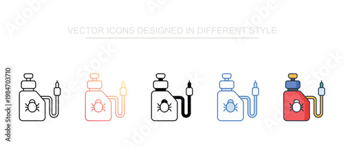 Garden Sprayer Bottle Icon Set