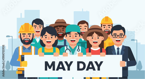 People Holding May Day Sign 1.