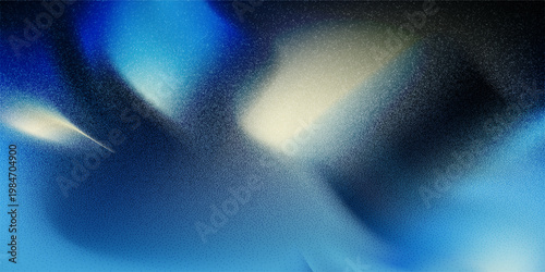 Abstract Futuristic Grainy Gradient Background with Blue Neon Wave and Vibrant Holographic Texture