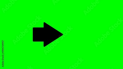 Animation of Right Arrow Motion Graphics on Green Background