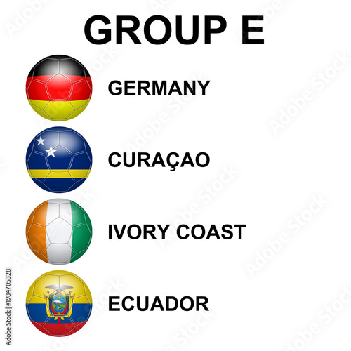 Free Download Table composed of balls and the flags of the participating nations - GFXLoad
