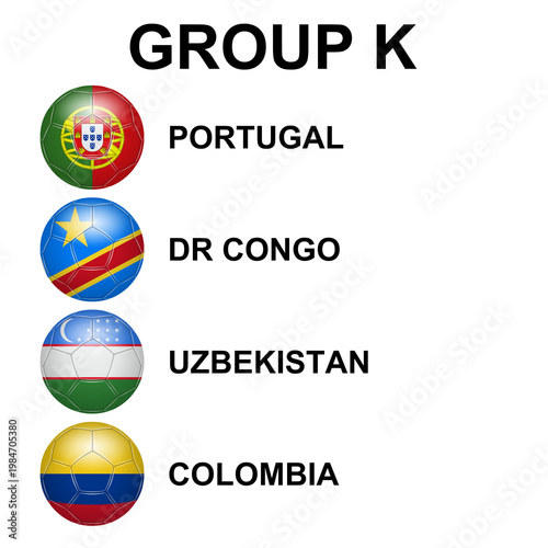 Table composed of balls and the flags of the participating nations Free Download Table composed of balls and the flags of the participating nations - GFXLoad