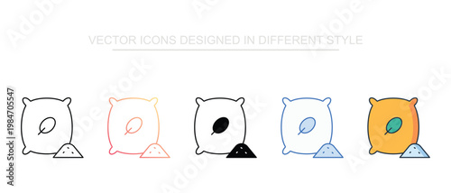 Soil Fertilizer Bag Icon Set