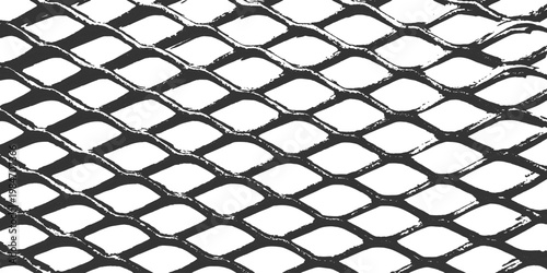 The texture of the metal mesh on a white background. A seamless security fence texture with a metal wire grid pattern. 