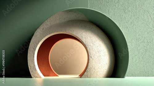 Abstract geometric shapes in pastel colors modern minimalist design.