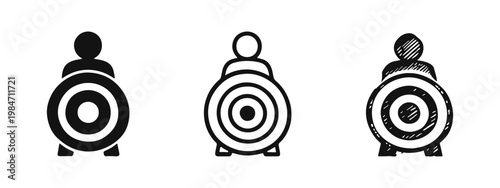 Customer target and audience segment icon set, marketing strategy and focus concept