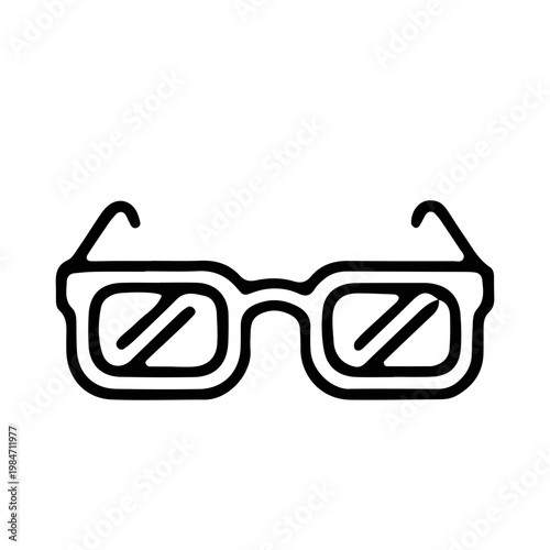 Minimalist Eyeglasses Line Icon