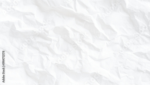 Crumpled white paper texture with wrinkles and creases  background and surface