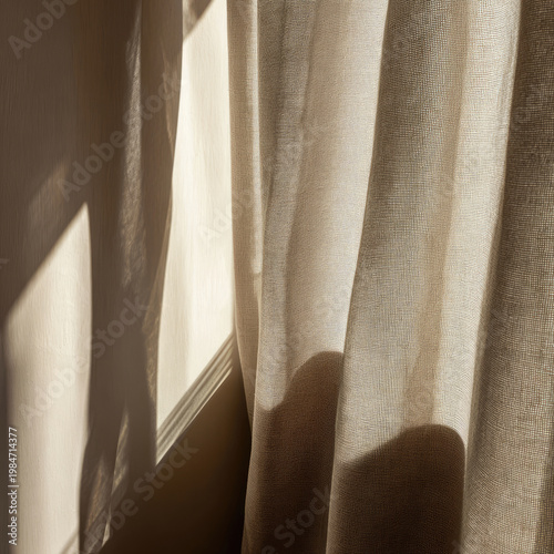 Abstract Light and Shadow Play on Textured Fabric Folds.