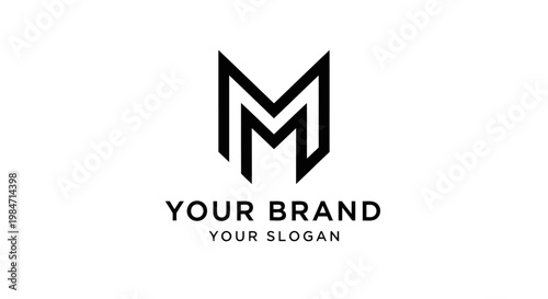A sharp, modern, and minimalist letter M logo design.