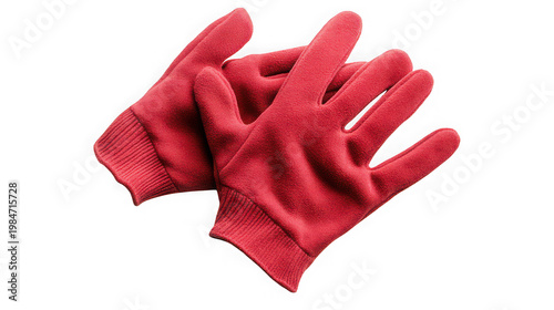 A pair of red gloves on transparent background