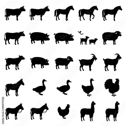 Silhouette of a horse with a flowing mane on white background